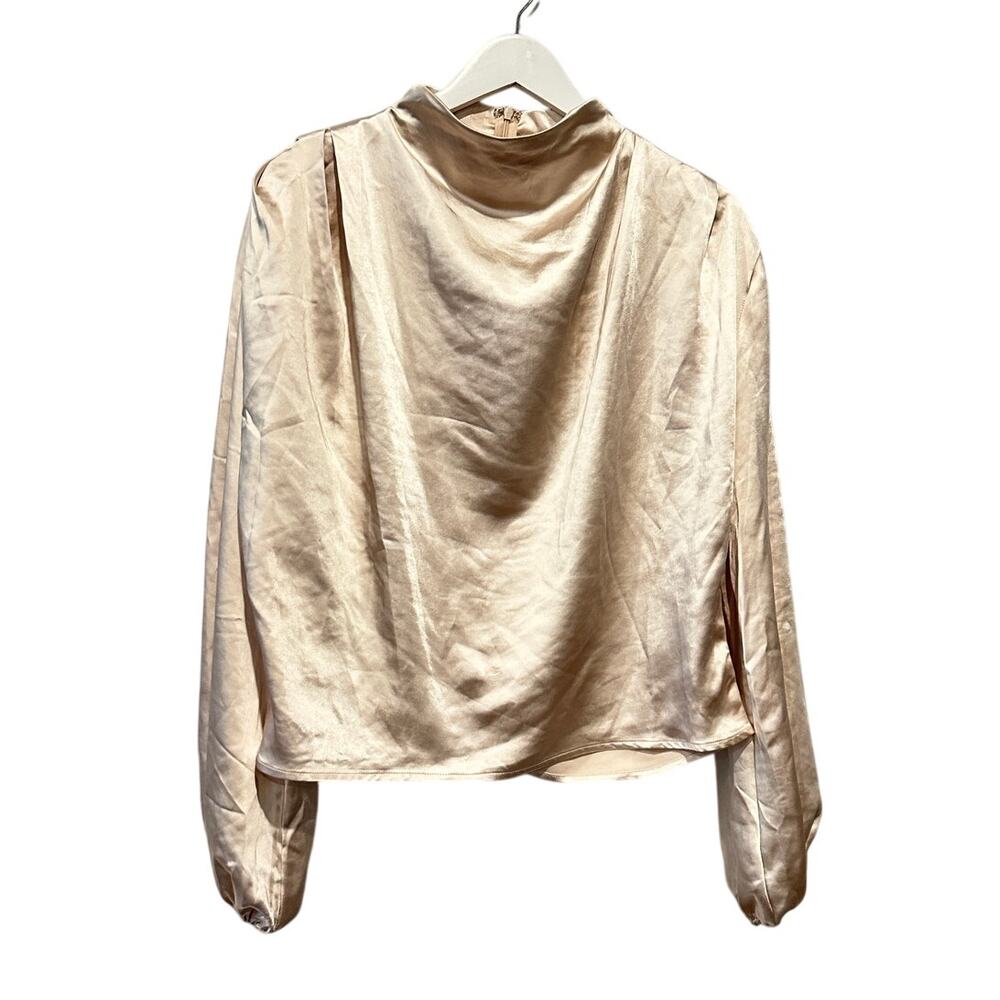 Line & Dot Beige Satin Blouse